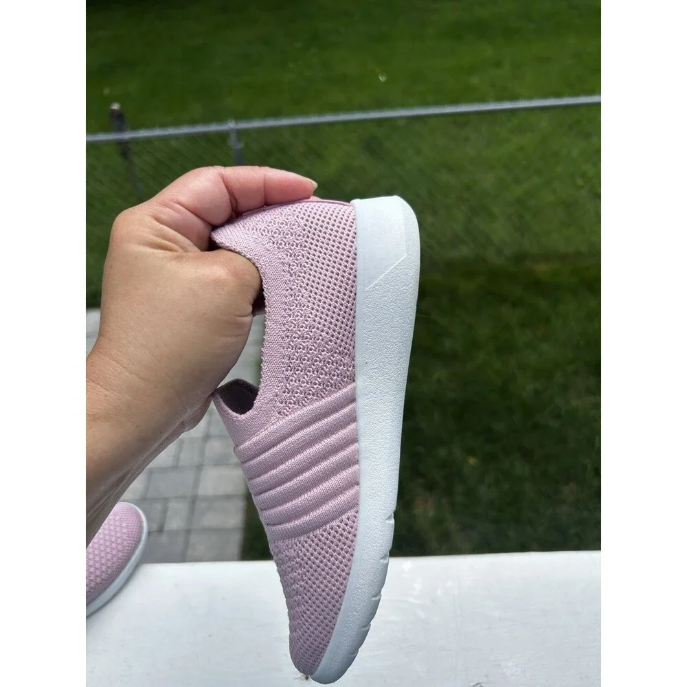 Clarks Cloudsteppers Girls Pink Knit Slip-On Sneakers Size 2M